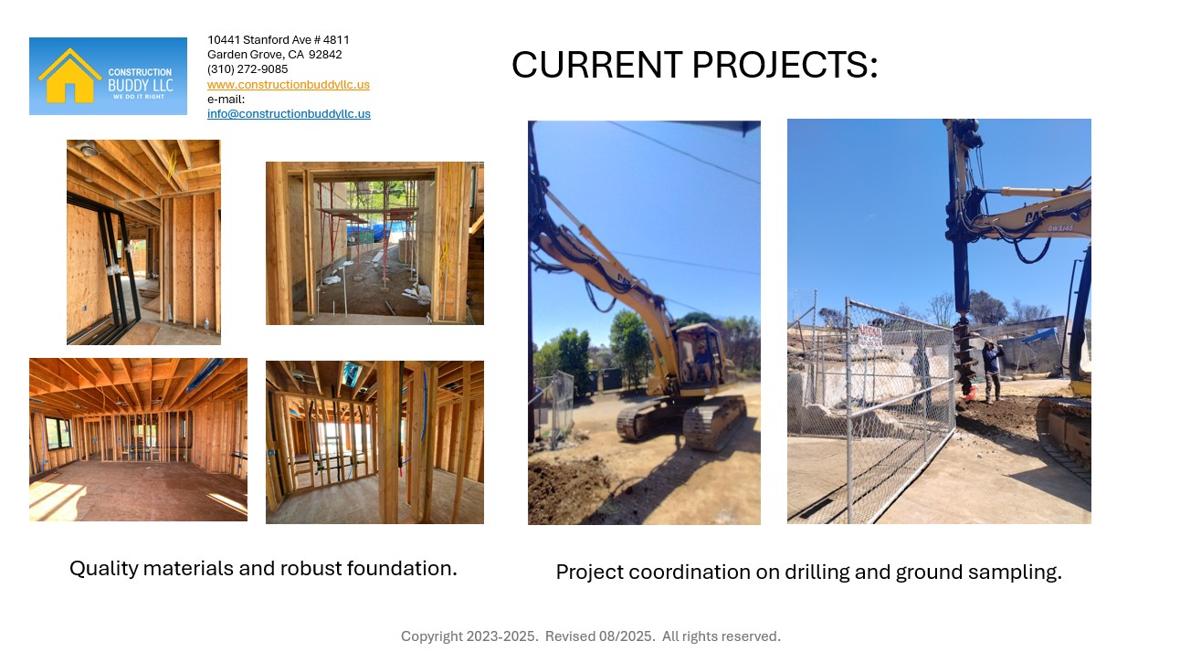 Construction Buddy - Current Projects