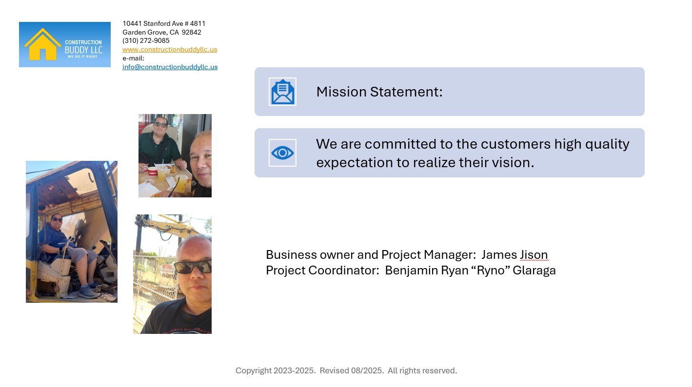 Construction Buddy - Mission Statement